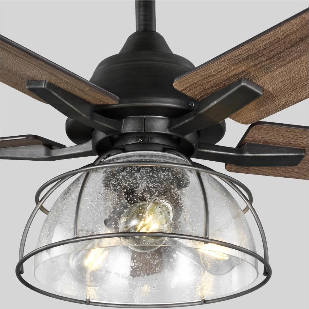 Home Decorators Collection Casun 52 in. LED Indoor Aged Iron Ceiling Fan with Remote Control and Light Kit 2 Home Decorators Collection Casun 52 in. LED Indoor Aged Iron Ceiling Fan with Remote Control and Light Kit - Image 2