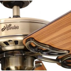 Hunter Studio Series 52 in. LED Antique Brass Indoor Ceiling Fan with Light Kit -Fans Shop antique brass hunter ceiling fans with lights 53063 1d 1000