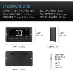 AC Infinity Airlift T14 1513 CFM 14 in. Indoor Wall Mount Shutter Exhaust Fan with Temperature Humidity Controller -Fans Shop black ac infinity wall mounted fans ac alt14 76 1000