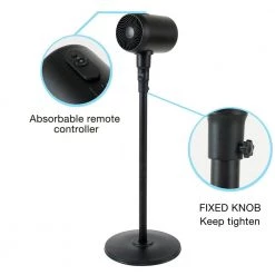 Amucolo 44 .5 in. Black Oscillating Metal Drum Jet Fan, Indoor and Outdoor Pedestal Fan with Remote Control，6-speed -Fans Shop black amucolo pedestal fans dhs cyhi tr07b 1f 1000