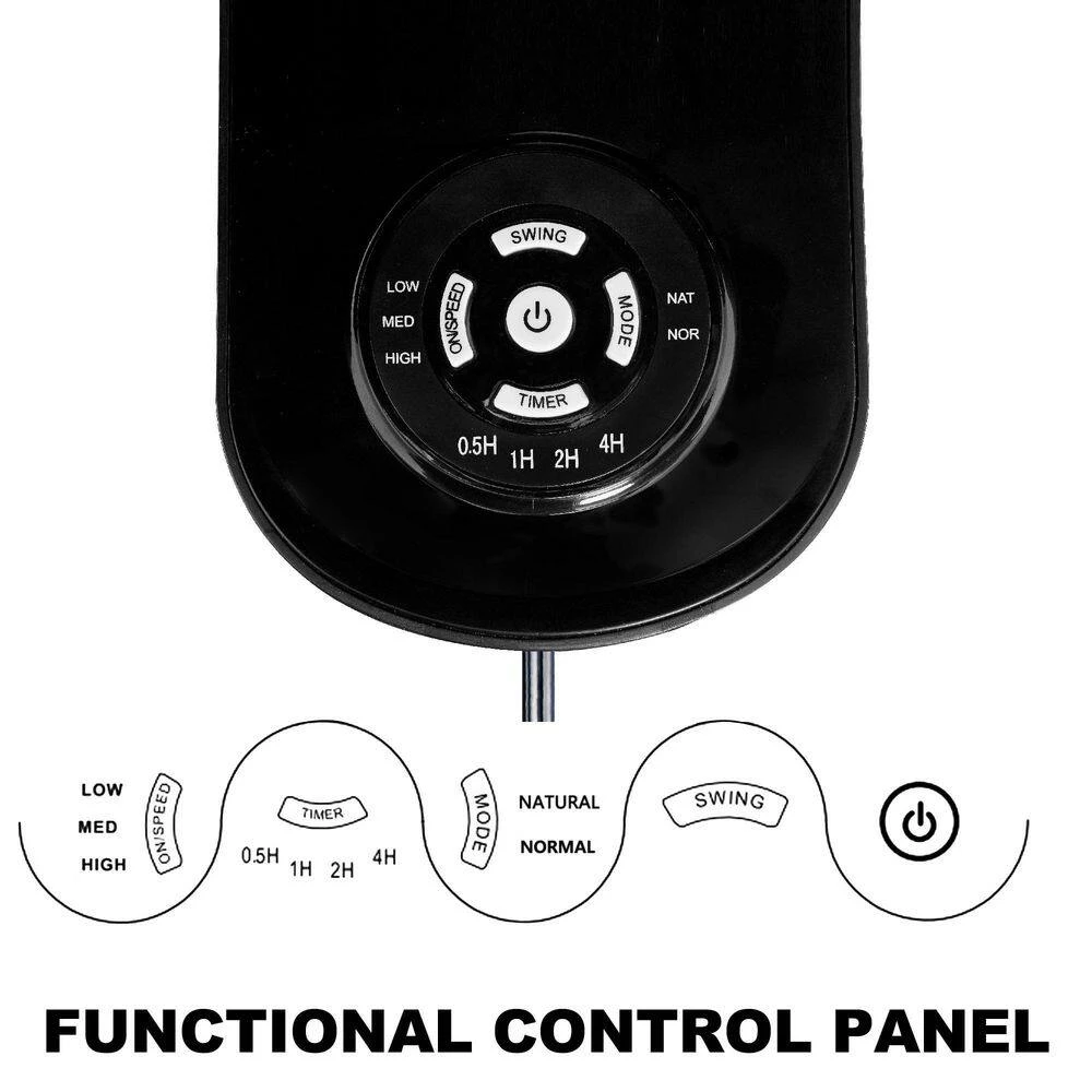 Aoibox 18 in. Indoor Black Smart Wall-Mount Fan with 5 Blades Adjustable 3 Speed and Remote Control 6 Aoibox 18 in. Indoor Black Smart Wall-Mount Fan with 5 Blades Adjustable 3 Speed and Remote Control - Image 6