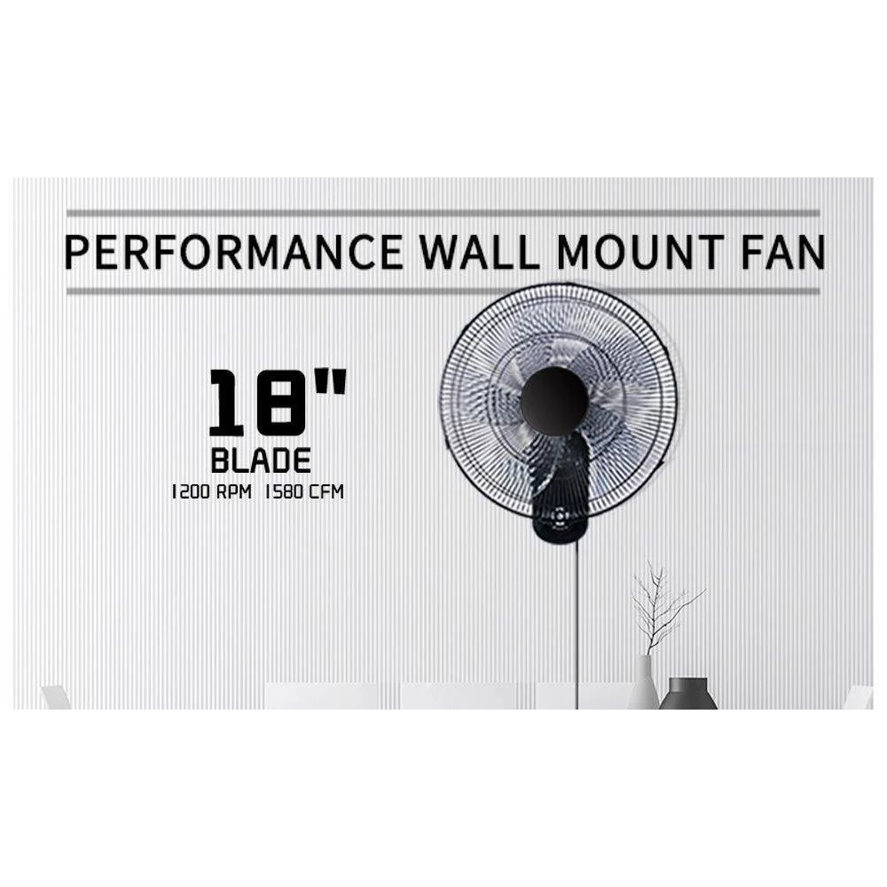 Aoibox 18 in. Indoor Black Smart Wall-Mount Fan with 5 Blades Adjustable 3 Speed and Remote Control 7 Aoibox 18 in. Indoor Black Smart Wall-Mount Fan with 5 Blades Adjustable 3 Speed and Remote Control - Image 7