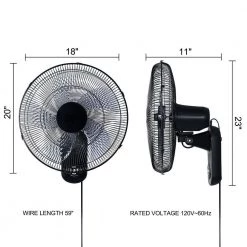 Aoibox 18 in. Indoor Black Smart Wall-Mount Fan with 5 Blades Adjustable 3 Speed and Remote Control 18 Aoibox 18 in. Indoor Black Smart Wall-Mount Fan with 5 Blades Adjustable 3 Speed and Remote Control -Fans Shop black aoibox wall mounted fans snmx3505 76 1000