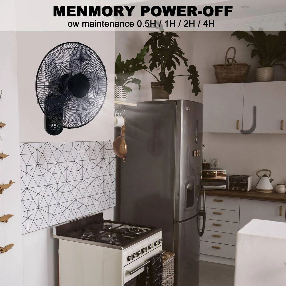 Aoibox 18 in. Indoor Black Smart Wall-Mount Fan with 5 Blades Adjustable 3 Speed and Remote Control 8 Aoibox 18 in. Indoor Black Smart Wall-Mount Fan with 5 Blades Adjustable 3 Speed and Remote Control - Image 8