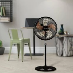 Brentwood 18 in. 3 Speed Industrial Pedestal Fan in Black -Fans Shop black brentwood pedestal fans 985117034m 31 1000