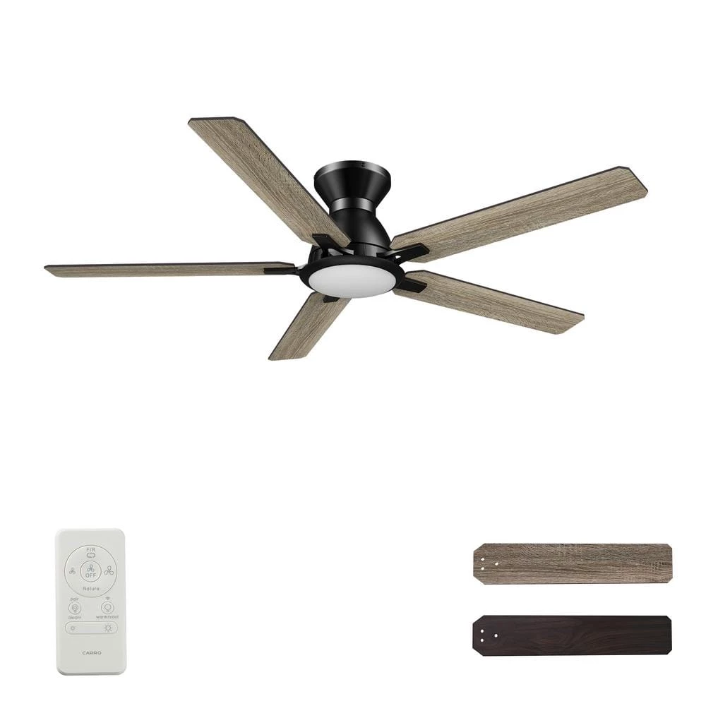 CARRO Essex 52 in. Dimmable LED Indoor/Outdoor Black Smart Ceiling Fan with Light and Remote, Works with Alexa/Google Home 1 CARRO Essex 52 in. Dimmable LED Indoor/Outdoor Black Smart Ceiling Fan with Light and Remote, Works with Alexa/Google Home