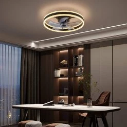 ANTOINE 20 in. Black Low Profile Flush Mount LED with Remote and APP Smart Control Indoor Ceiling Fan with Dimmable Lighting -Fans Shop black ceiling fans with lights hd fsd 14 31 1000