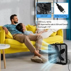 Comfort Zone 20 in. High Performance Box Fan with Carry Handle in Black 13 Comfort Zone 20 in. High Performance Box Fan with Carry Handle in Black -Fans Shop black comfort zone box fans cz200abk 1d 1000