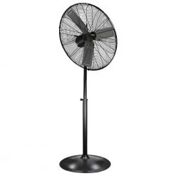 Comfort Zone 30 in. High-Velocity 3-Speed Industrial Pedestal Fan with Aluminum Blades and Adjustable Height