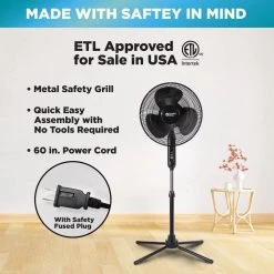 Comfort Zone 16 in. Oscillating Pedestal Fan in Black 21 Comfort Zone 16 in. Oscillating Pedestal Fan in Black -Fans Shop black comfort zone pedestal fans czst161btebk 31 1000