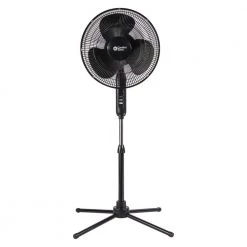 Comfort Zone 16 in. Oscillating Pedestal Fan in Black