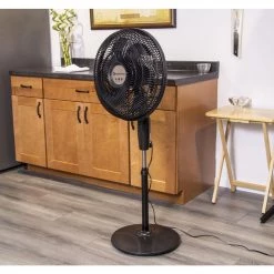 Comfort Zone Powr Curve Adjustable 45 in. Oscillating Pedestal Fan with 30% More Airflow -Fans Shop black comfort zone pedestal fans czst180bk 1d 1000