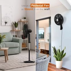 Comfort Zone Powr Curve Adjustable 45 in. Oscillating Pedestal Fan with 30% More Airflow -Fans Shop black comfort zone pedestal fans czst180bk 1f 1000