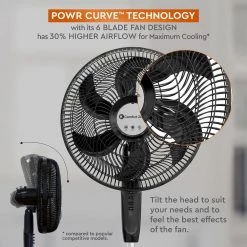 Comfort Zone Powr Curve Adjustable 45 in. Oscillating Pedestal Fan with 30% More Airflow -Fans Shop black comfort zone pedestal fans czst180bk 44 1000