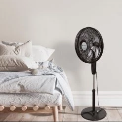 Comfort Zone PowrCurve 18 in. Pedestal Fan -Fans Shop black comfort zone pedestal fans czst180bs eu 1d 1000