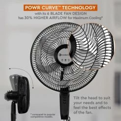 Comfort Zone PowrCurve 18 in. Pedestal Fan -Fans Shop black comfort zone pedestal fans czst180bs eu 44 1000