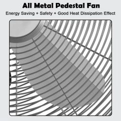 Costway Adjustable-Height 48.5 in. Metal Oscillating Pedestal Fan 3 Wind Speed with 4 Blades Black -Fans Shop black costway pedestal fans ep24533us bk 4f 1000