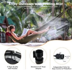 Costway 18 in. Misting Fan 2100 CFM Outdoor Oscillating Cooling Pedestal Fan in Black -Fans Shop black costway pedestal fans es10138us bk 44 1000