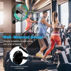 Costway 21 in. Indoor Black Wall Mount Industrial Ceiling Fan 3 Speed Oscillating Metal Ventilation Fan -Fans Shop black costway wall mounted fans es10116us bk 44 1000