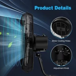 Costway 21 in. Indoor Black Wall Mount Industrial Ceiling Fan 3 Speed Oscillating Metal Ventilation Fan -Fans Shop black costway wall mounted fans es10116us bk 76 1000