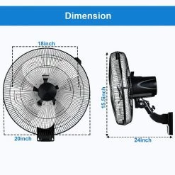 Edendirect 18 in. Household Indoor Commercial Cooling Black Wall Mount Ceiling Fan 90° Horizontal Oscillation 5-Speed Settings -Fans Shop black edendirect wall mounted fans dhs0ra220422008 4f 1000