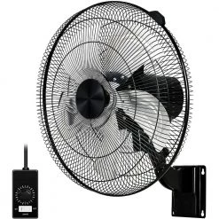 Edendirect 18 in. Household Indoor Commercial Cooling Black Wall Mount Ceiling Fan 90° Horizontal Oscillation 5-Speed Settings