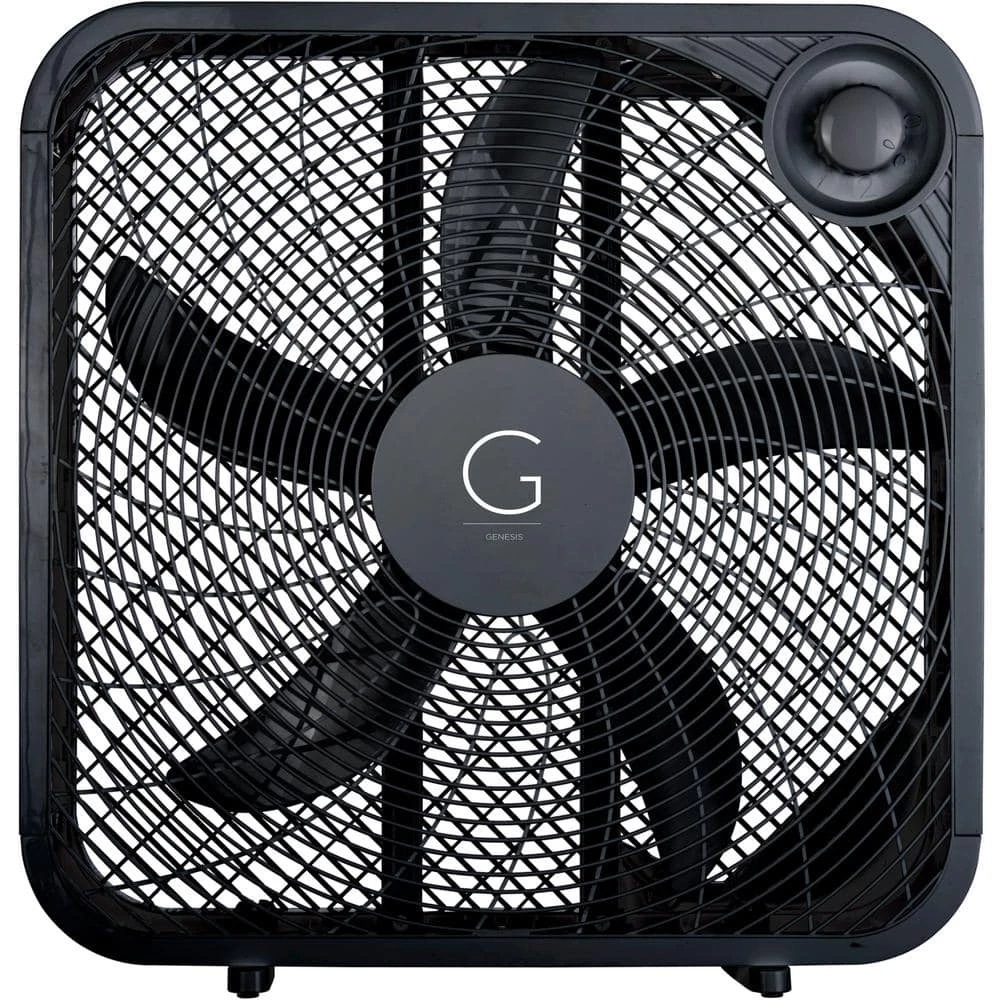GENESIS 20 in. Black 3-Speed Settings Box Fan with Max Cooling Technology 1 GENESIS 20 in. Black 3-Speed Settings Box Fan with Max Cooling Technology