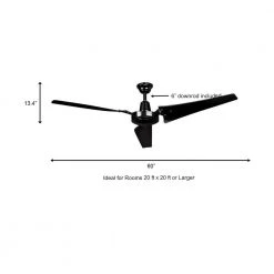 Hampton Bay Industrial 60 in. Indoor/Outdoor Black Ceiling Fan with Wall Control, Downrod and Powerful Reversible Motor -Fans Shop black hampton bay ceiling fans without lights 26829 a0 1000