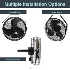 Hampton Bay 18 in. 3-Speed High Velocity Black Wall Mount Fan with 3 Blades -Fans Shop black hampton bay wall mounted fans 82018 77 1000