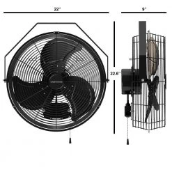 Hampton Bay 18 in. 3-Speed High Velocity Black Wall Mount Fan with 3 Blades -Fans Shop black hampton bay wall mounted fans 82018 fa 1000