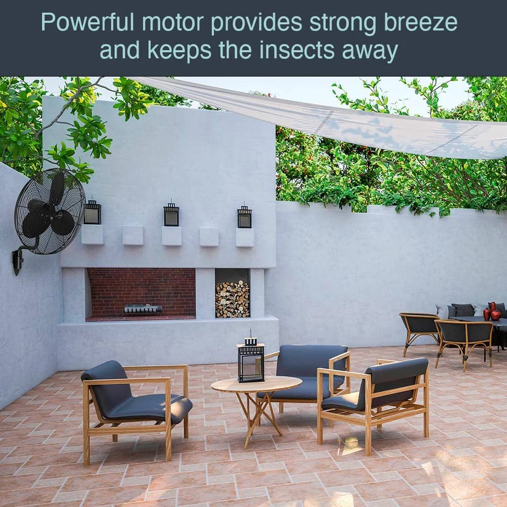 Hampton Bay 30 in. 3-Speed High Velocity Black Wall Mount Fan with 3 Blades 5 Hampton Bay 30 in. 3-Speed High Velocity Black Wall Mount Fan with 3 Blades - Image 5