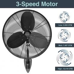 Hampton Bay 30 in. 3-Speed High Velocity Black Wall Mount Fan with 3 Blades 13 Hampton Bay 30 in. 3-Speed High Velocity Black Wall Mount Fan with 3 Blades -Fans Shop black hampton bay wall mounted fans 82030 40 1000
