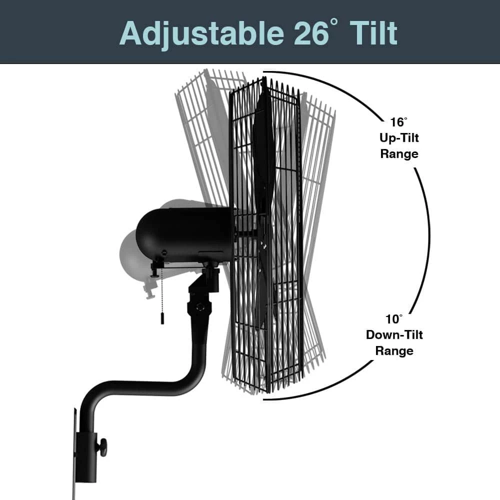 Hampton Bay 30 in. 3-Speed High Velocity Black Wall Mount Fan with 3 Blades 11 Hampton Bay 30 in. 3-Speed High Velocity Black Wall Mount Fan with 3 Blades - Image 11