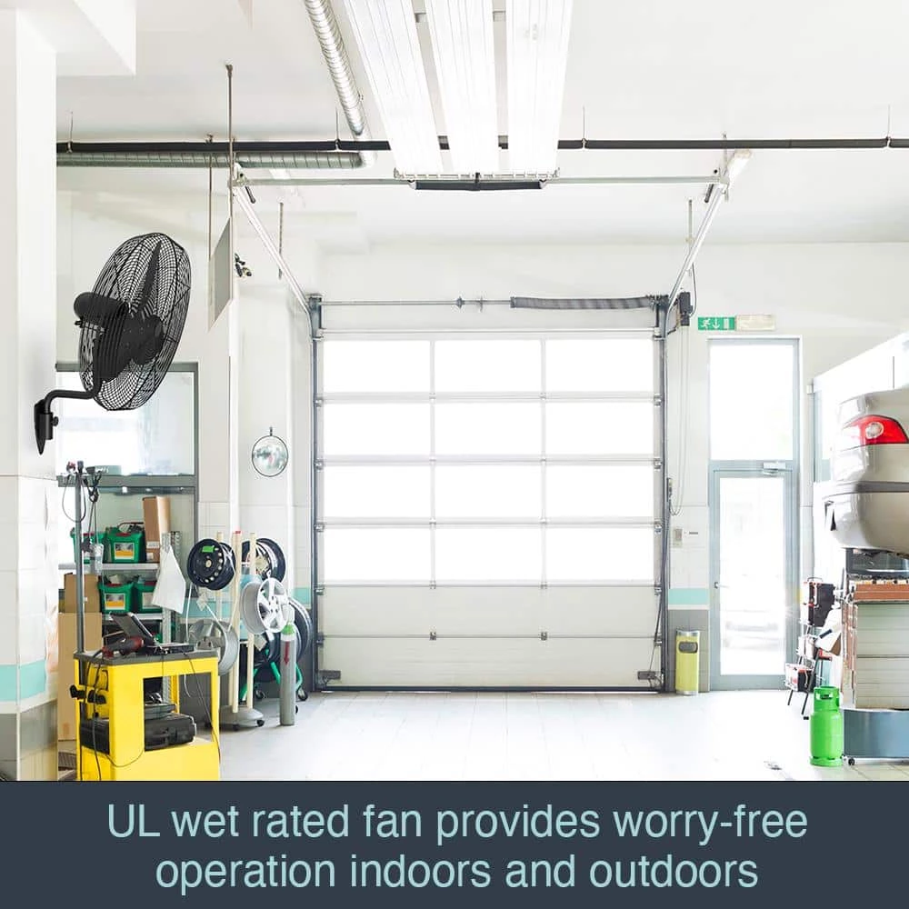 Hampton Bay 30 in. 3-Speed High Velocity Black Wall Mount Fan with 3 Blades 9 Hampton Bay 30 in. 3-Speed High Velocity Black Wall Mount Fan with 3 Blades - Image 9