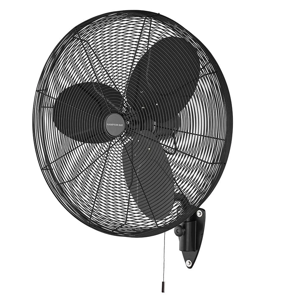 Hampton Bay 30 in. 3-Speed High Velocity Black Wall Mount Fan with 3 Blades 1 Hampton Bay 30 in. 3-Speed High Velocity Black Wall Mount Fan with 3 Blades