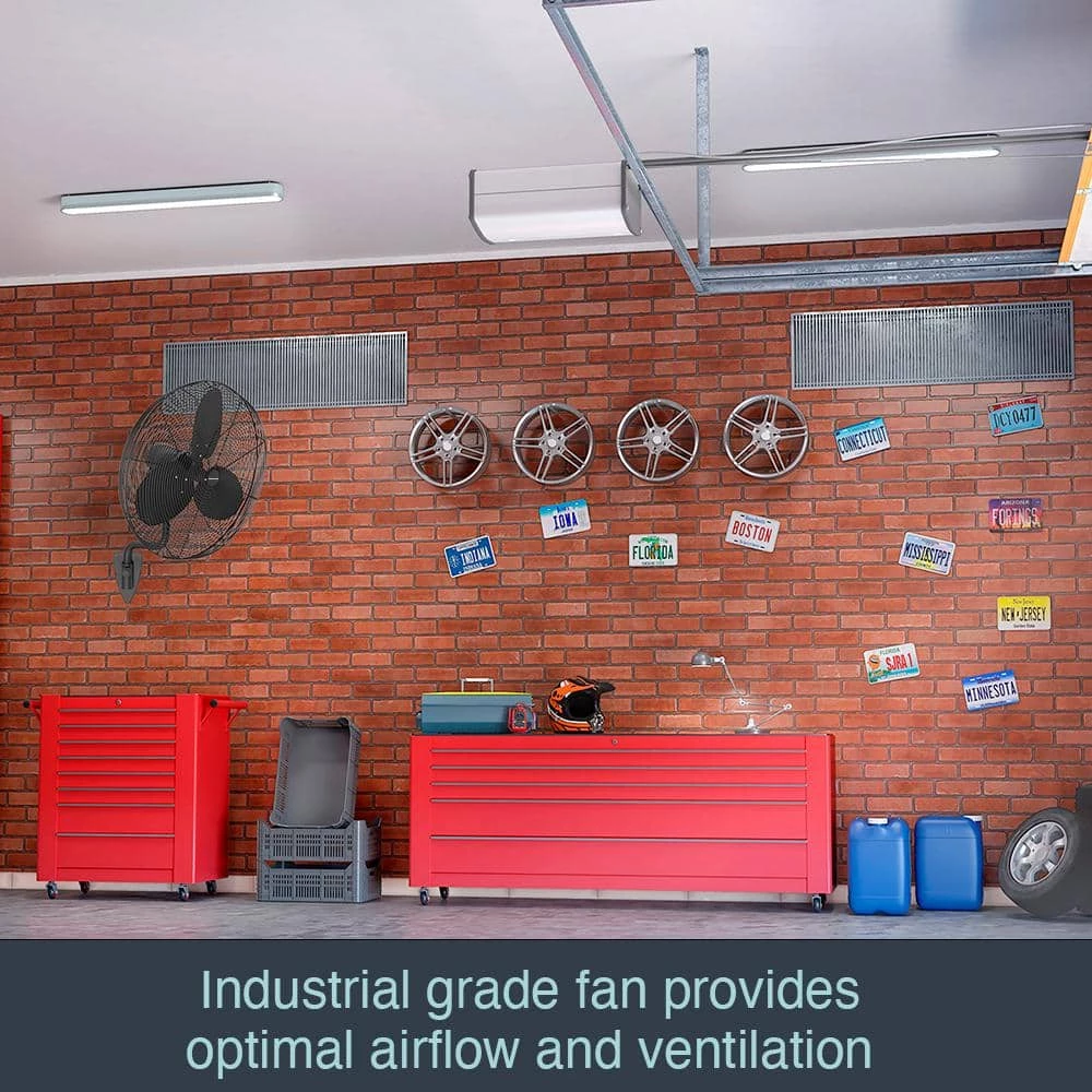 Hampton Bay 30 in. 3-Speed High Velocity Black Wall Mount Fan with 3 Blades 8 Hampton Bay 30 in. 3-Speed High Velocity Black Wall Mount Fan with 3 Blades - Image 8