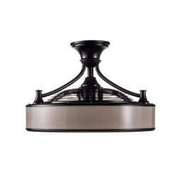 Home Decorators Collection Windara 22 in. LED Indoor/Covered Outdoor Black Ceiling Fan with Light Kit and Remote Control -Fans Shop black home decorators collection ceiling fans with lights sfl 550l3 44 1000