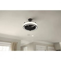 Home Decorators Collection Windara 22 in. LED Indoor/Covered Outdoor Black Ceiling Fan with Light Kit and Remote Control -Fans Shop black home decorators collection ceiling fans with lights sfl 550l3 66 1000