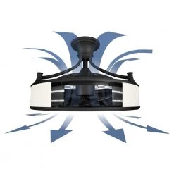 Home Decorators Collection Windara 22 in. LED Indoor/Covered Outdoor Black Ceiling Fan with Light Kit and Remote Control -Fans Shop black home decorators collection ceiling fans with lights sfl 550l3 77 1000