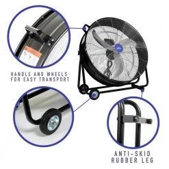 ILIVING 30 in. 3-Speed Portable High Velocity Drum Fan with 8300 CFM, Industrial, Commercial, Air Circulator -Fans Shop black iliving industrial fans ilg8mf30 83 76 1000