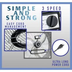 ILIVING 30 in. 3-Speed Portable High Velocity Drum Fan with 8300 CFM, Industrial, Commercial, Air Circulator -Fans Shop black iliving industrial fans ilg8mf30 83 fa 1000