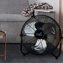 Unbranded 12 in. 3-Speed High Velocity All Metal Tilting Floor Fan -Fans Shop black industrial fans 98596352m 1f 1000