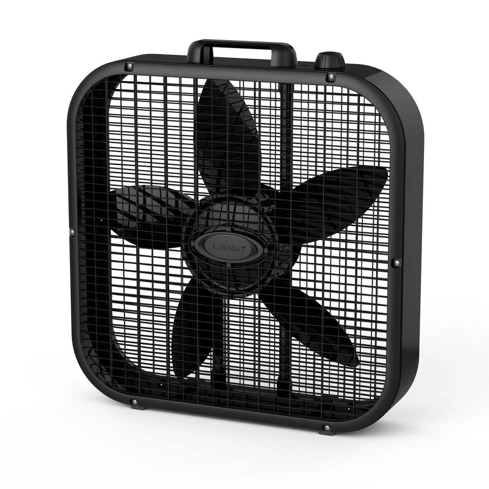 Lasko 20 in. 3 Speed Black Box Fan with Save-Smart Technology for Energy Efficiency 1 Lasko 20 in. 3 Speed Black Box Fan with Save-Smart Technology for Energy Efficiency