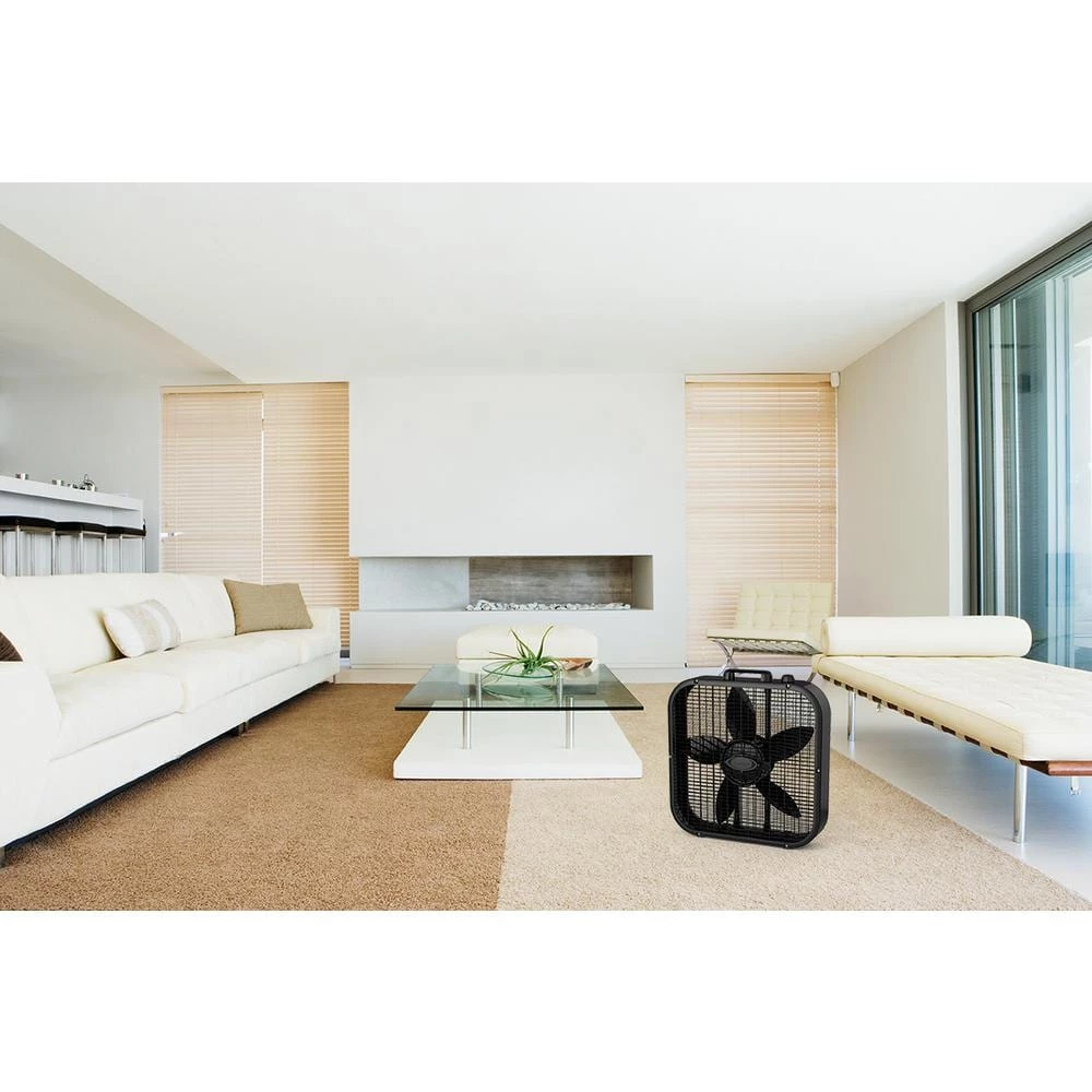 Lasko 20 in. 3 Speed Black Box Fan with Save-Smart Technology for Energy Efficiency 6 Lasko 20 in. 3 Speed Black Box Fan with Save-Smart Technology for Energy Efficiency - Image 6