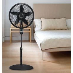 Lasko Cyclone Adjustable-Height 18 in. 3 Speed Black Oscillating Pedestal Fan with Programmable Timer and Remote Control -Fans Shop black lasko pedestal fans 1843 d4 1000