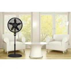 Lasko Adjustable-Height 16 in. 3 Speed Black Oscillating Pedestal Fan -Fans Shop black lasko pedestal fans 2521 4f 1000