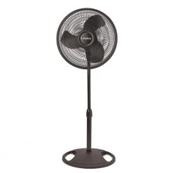 Lasko Adjustable-Height 16 in. 3 Speed Black Oscillating Pedestal Fan
