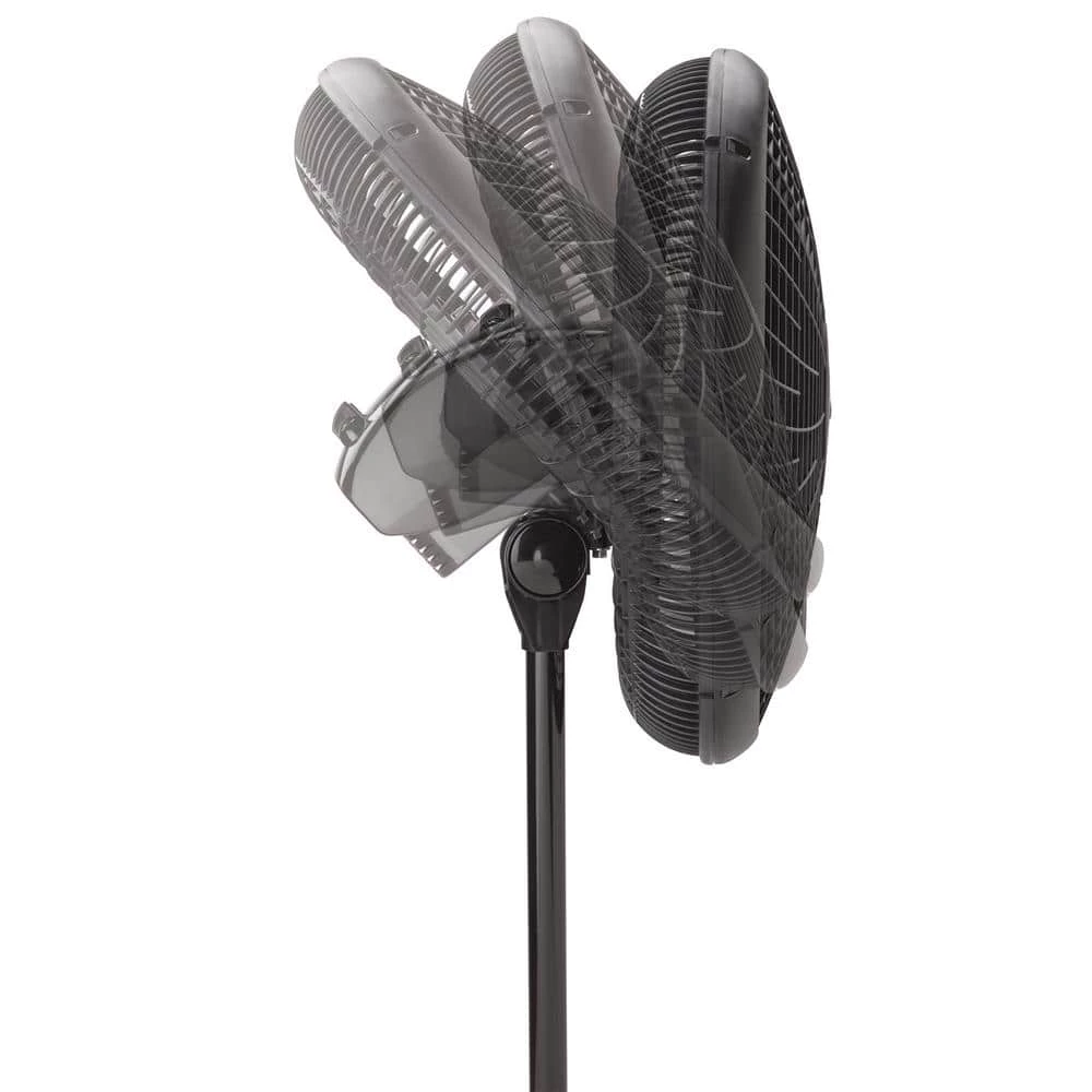 Lasko Performance Adjustable-Height 16 in. 3 Speed Black Oscillating Pedestal Fan 4 Lasko Performance Adjustable-Height 16 in. 3 Speed Black Oscillating Pedestal Fan - Image 4