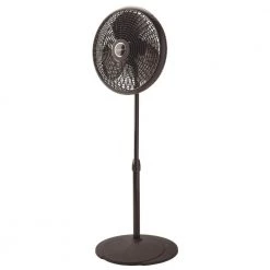 Lasko Performance Adjustable-Height 16 in. 3 Speed Black Oscillating Pedestal Fan