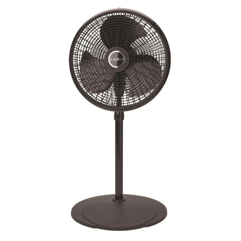 Lasko Performance Adjustable-Height 16 in. 3 Speed Black Oscillating Pedestal Fan 3 Lasko Performance Adjustable-Height 16 in. 3 Speed Black Oscillating Pedestal Fan - Image 3